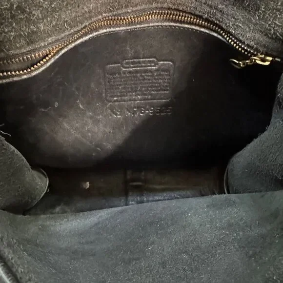 Coach 9525 Vintage Old Stewardess Black Leather Shoulder Bag - Picture 10 of 11